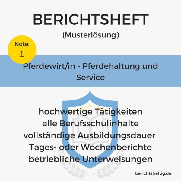 Berichtsheft Pferdewirt – Pferdehaltung und Service als Word-Download