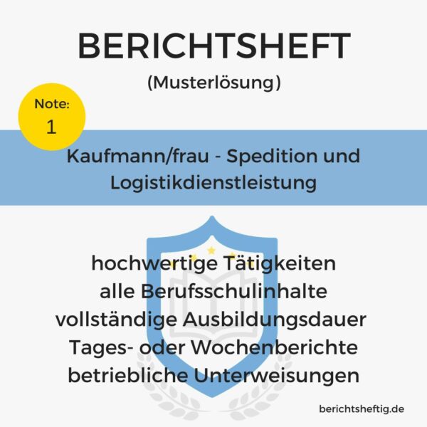 Berichtsheft Kaufmann – Spedition und Logistikdienstleistung als Word-Download