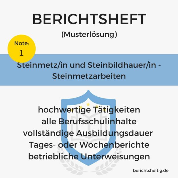 Berichtsheft Steinmetz und Steinbildhauer – Steinmetzarbeiten als Word-Download