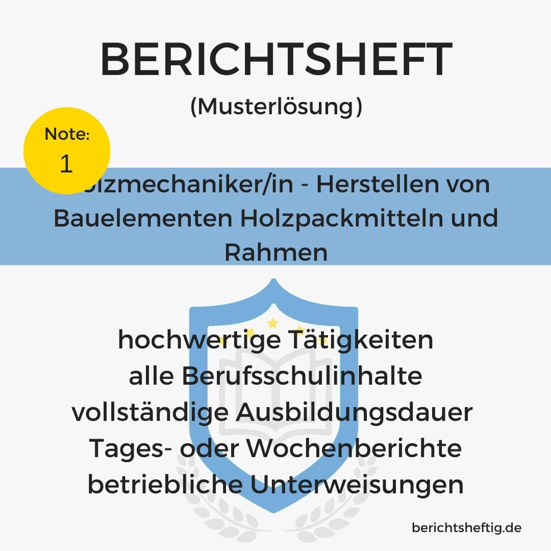 Holzmechaniker/in - Herstellen von Bauelementen, Holzpackmitteln und Rahmen