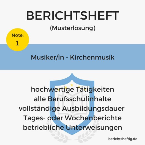 Berichtsheft Musiker – Kirchenmusik als Word-Download