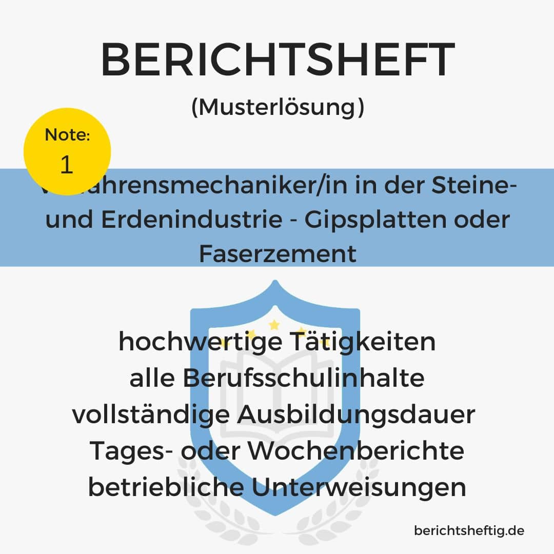 Verfahrensmechaniker/in in der Steine- und Erdenindustrie - Gipsplatten oder Faserzement