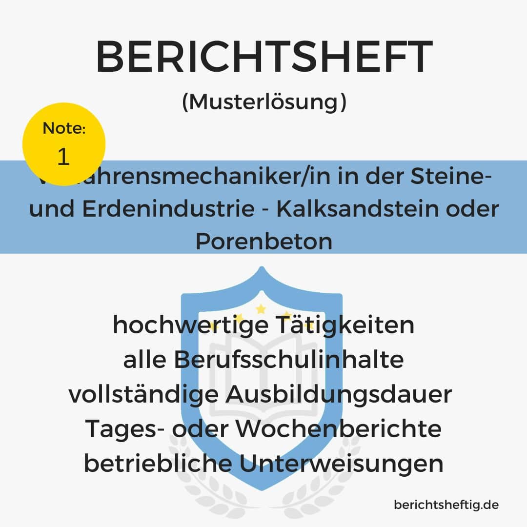 Verfahrensmechaniker/in in der Steine- und Erdenindustrie - Kalksandstein oder Porenbeton