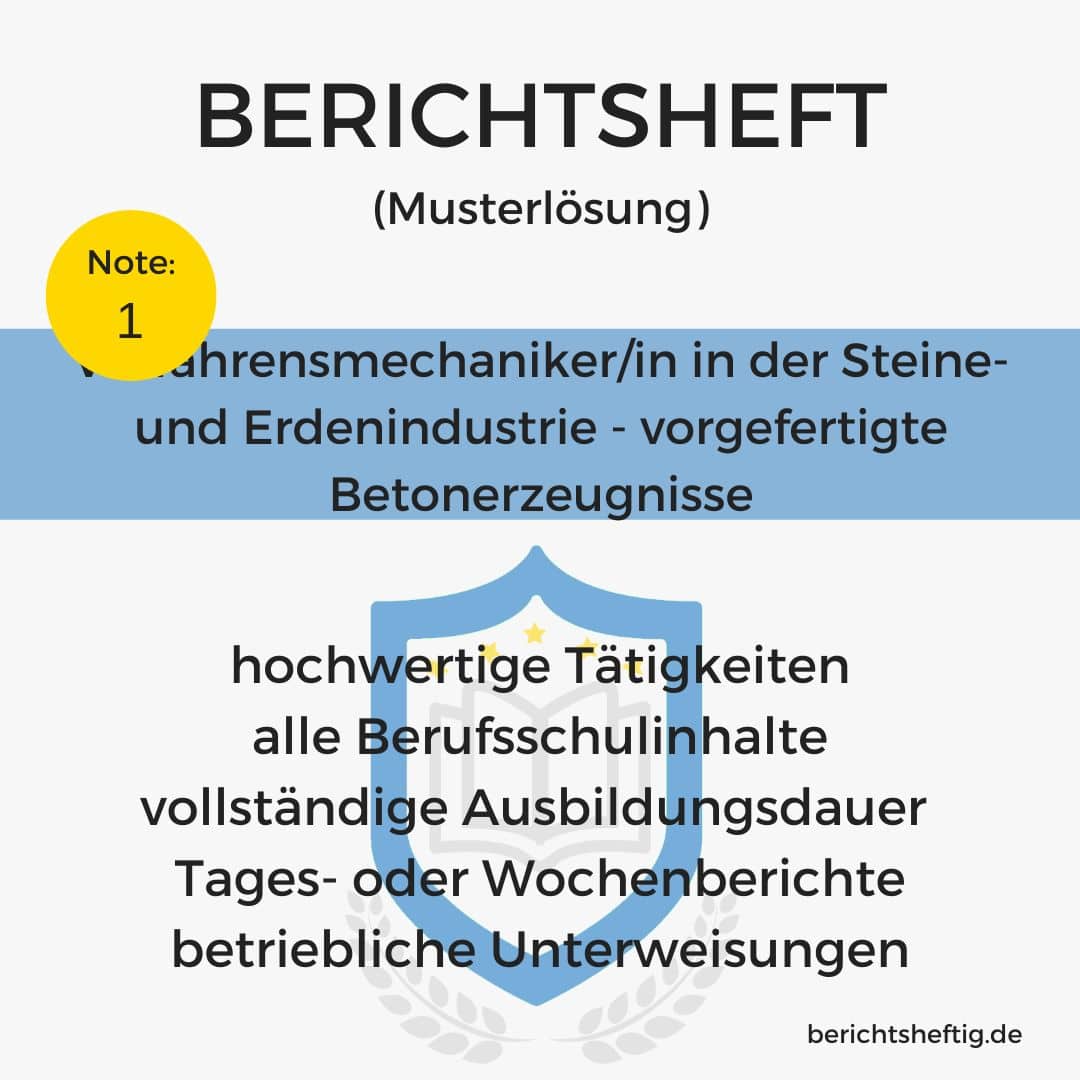 Verfahrensmechaniker/in in der Steine- und Erdenindustrie - vorgefertigte Betonerzeugnisse