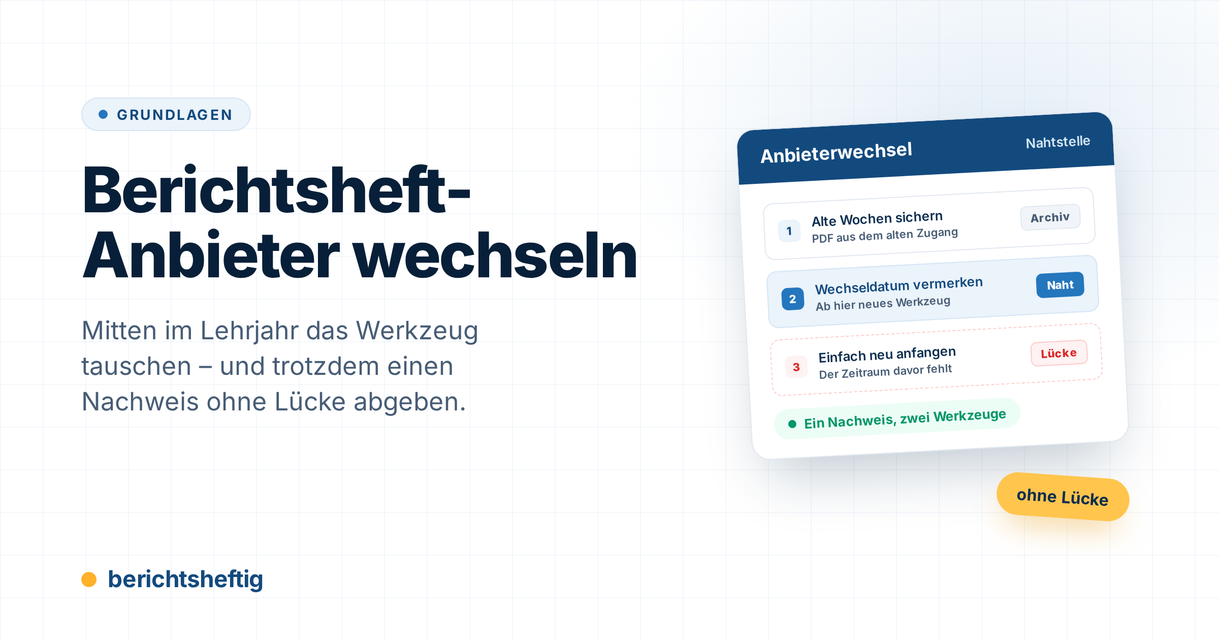 Berichtsheft-Anbieter wechseln: So bleibt dein Nachweis lückenlos