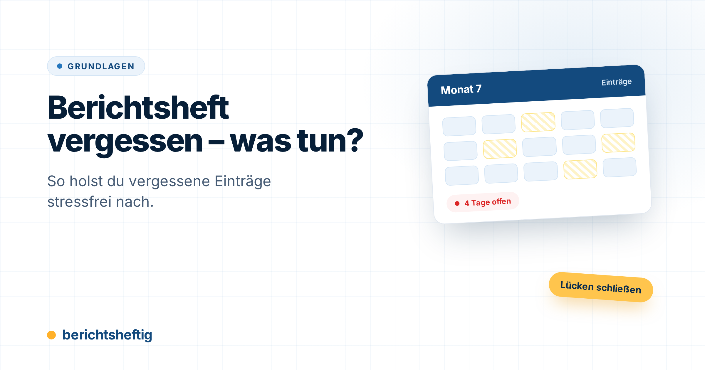 Berichtsheft vergessen – was tun?
