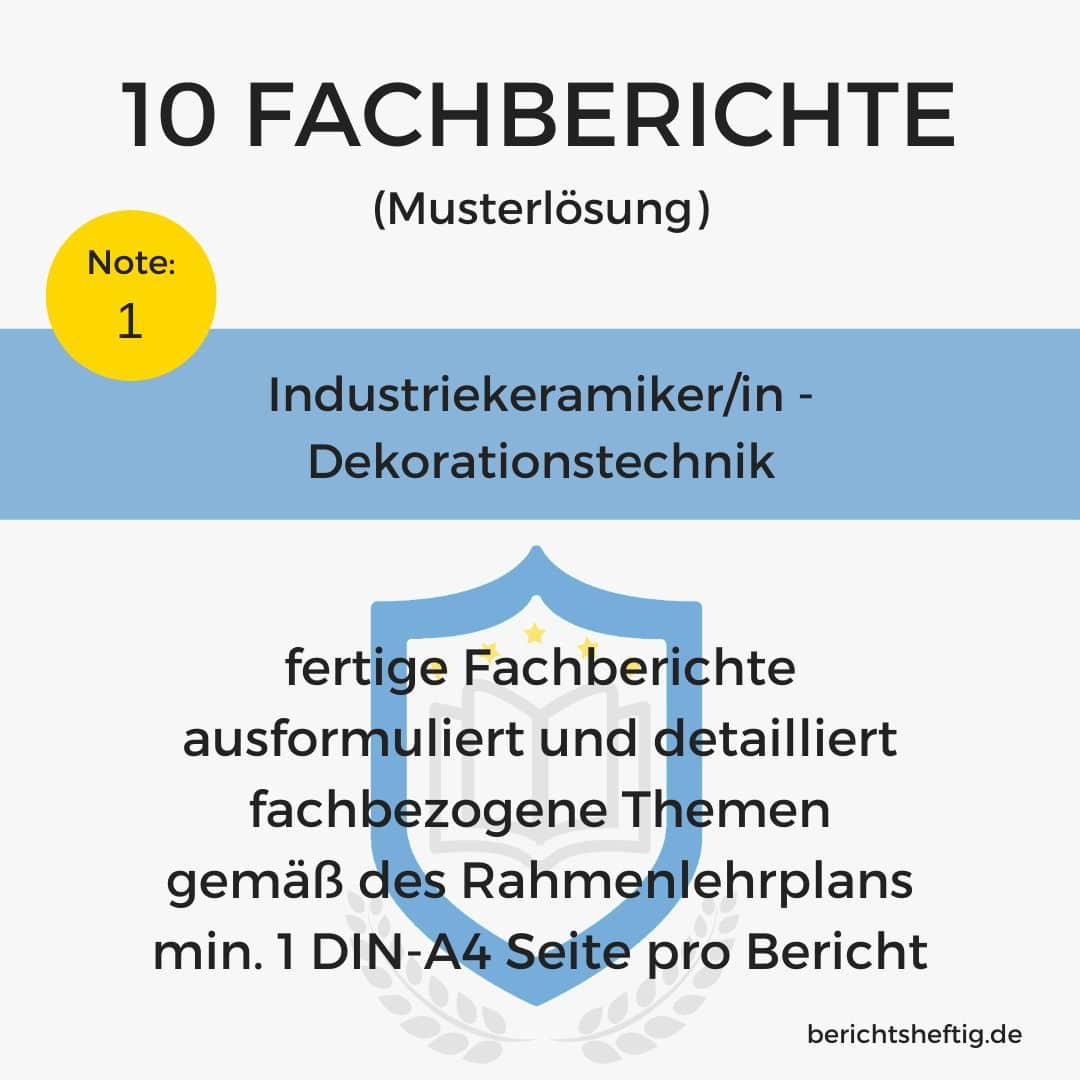 fachberichte 116 industriekeramiker dekorationstechnik