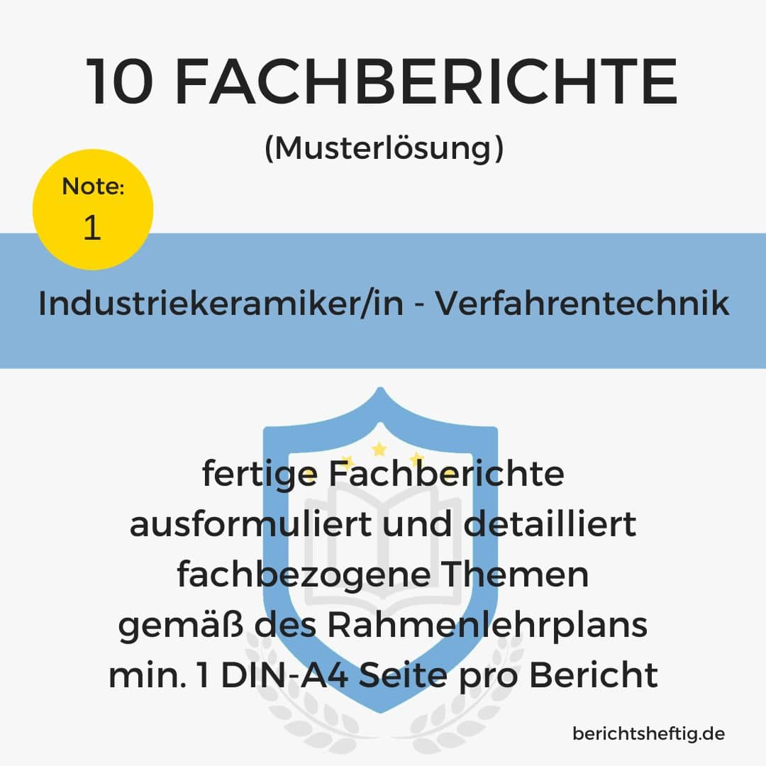 fachberichte 118 industriekeramiker verfahrentechnik