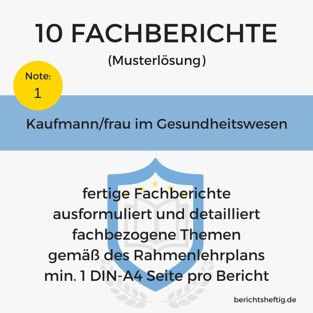 fachberichte 124 kaufmann im gesundheitswesen