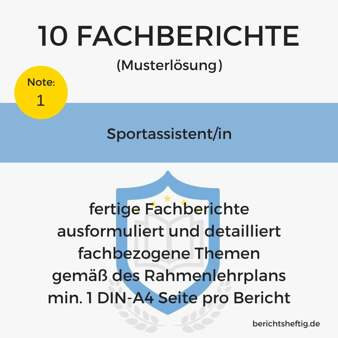 fachberichte 427 sportassistent